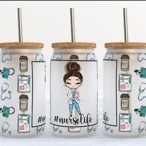 Libbey Glass Can Cup - Nurse Life